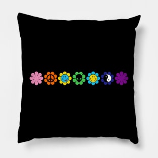 90s Flower Power Rainbow Pillow