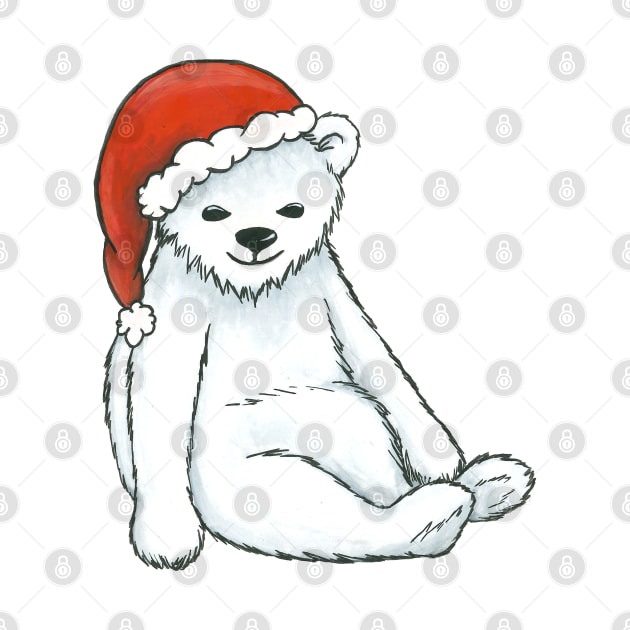 Christmas Polar Bear Cub by LeighsDesigns