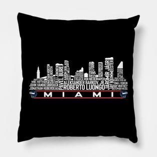 Florida Hockey Team All Time Legends, Miami City Skyline Pillow