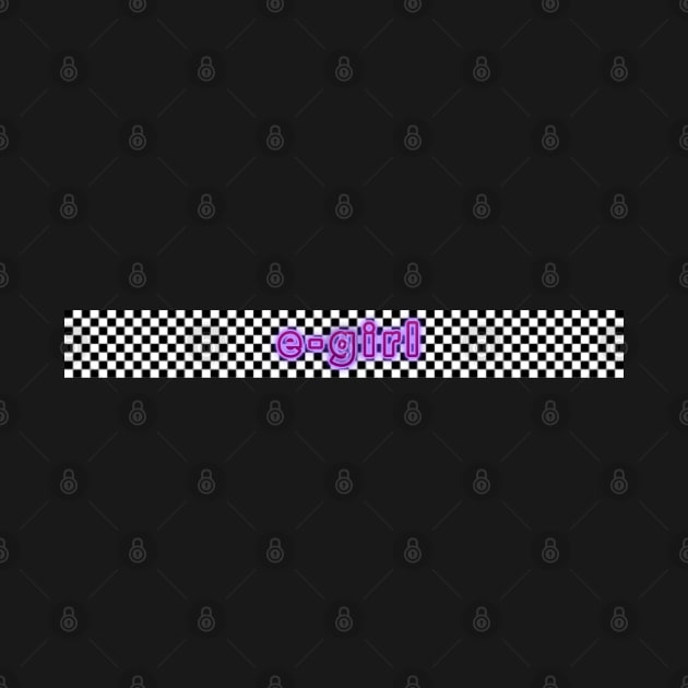 E-girl purple checkered design black and white by Uniskull