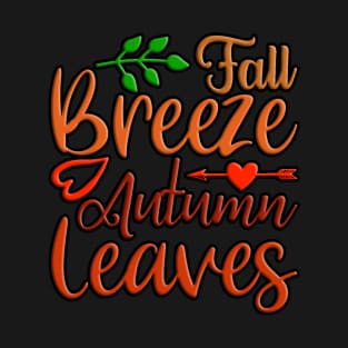 Fall Breeze Autumn Leaves, colorful fall, autumn design T-Shirt