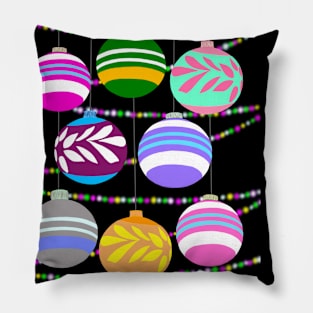 Christmas Baubles and Lights Design Pillow