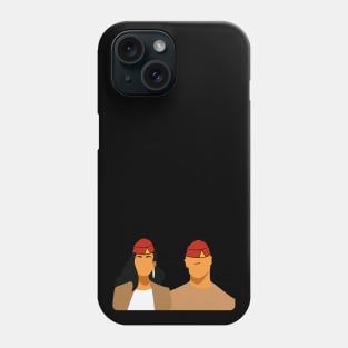 Madeira Island female and male couple no face illustration using the traditional folklore hat Phone Case