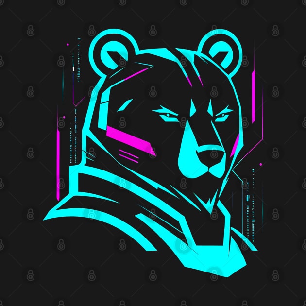 Bear Logo Cyberpunk by TaevasDesign