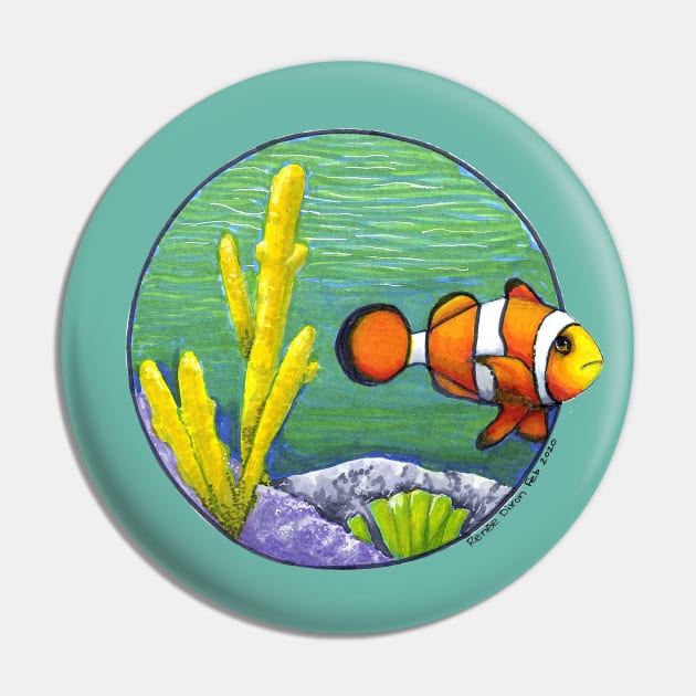 Clown Fish Pin by ReneeDixonArt