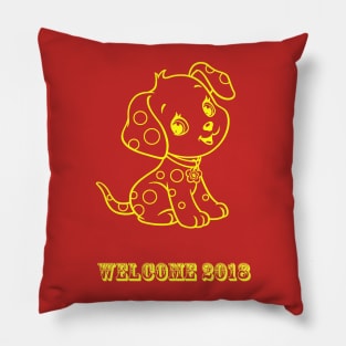 Welcome 2018 Doggie T-Shirt Pillow