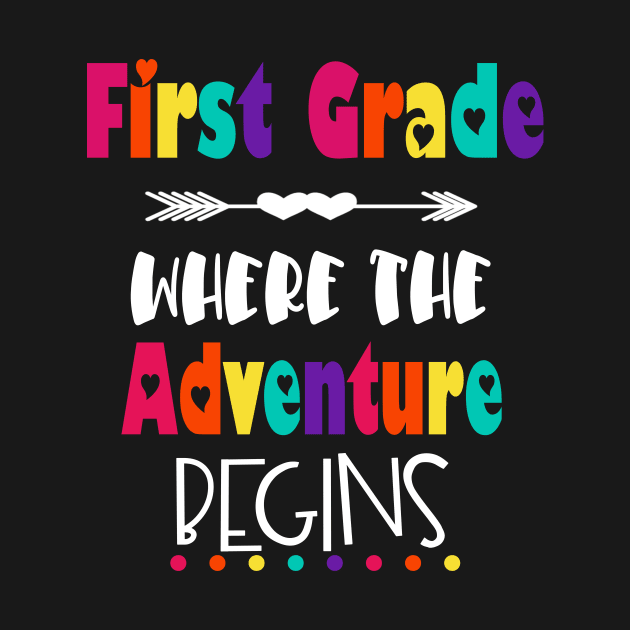 1st Grade Where The Adventure Begins Teacher Student School by Kimmicsts