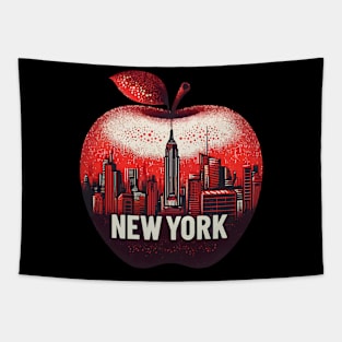 The Big Apple New York Abstract Cityscape Tapestry