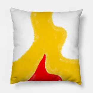 red yellow abstract watercolor design Pillow