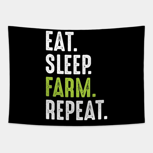 Eat Sleep Farm Repeat Tapestry by busines_night