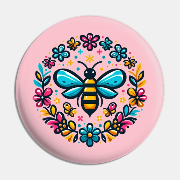 Flower Bee Pin by WolfeTEES