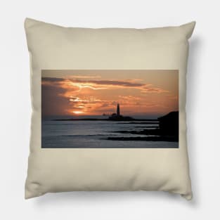 January sunrise at St Mary's Island - Panorama Pillow