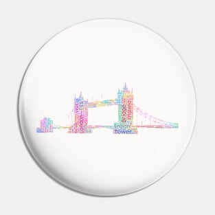 Tower Bridge Travel Text Word Cloud Pin