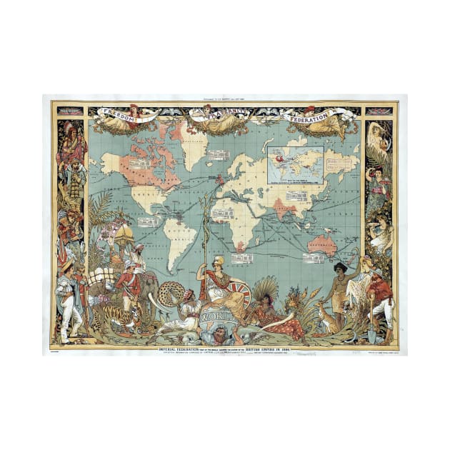 Vintage British Empire World Map (1886) by Bravuramedia