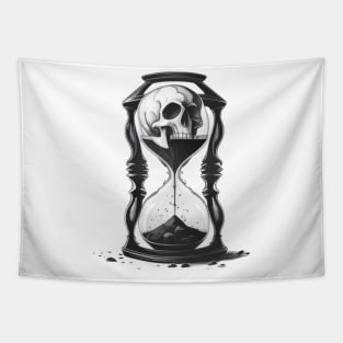 Hourglass skull Tapestry