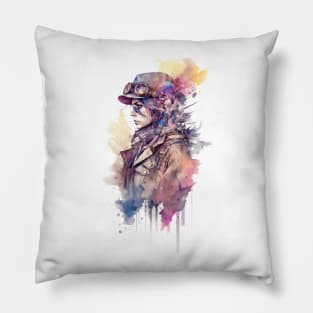 Steampunk Water Colour Woman - V1.04 Pillow