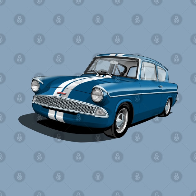 Ford Anglia in blue by candcretro