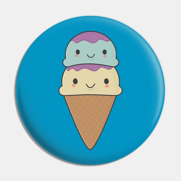 Cute Ice Cream Cone T-Shirt Pin by happinessinatee