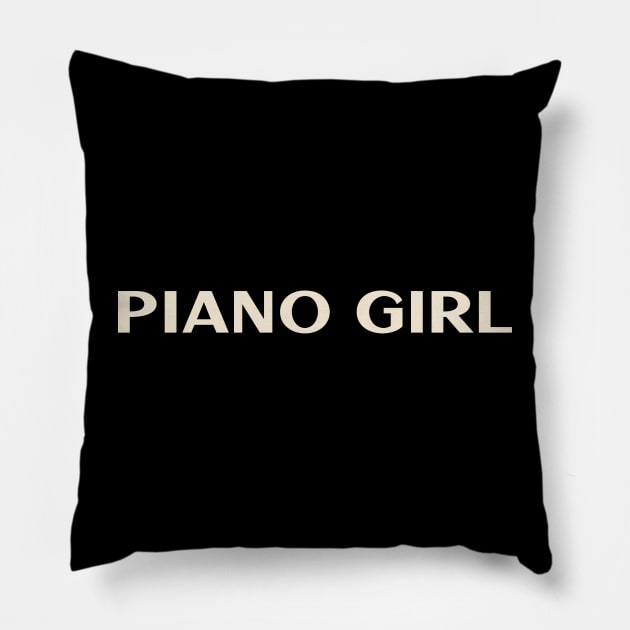 Piano Girl Funny Girl Ironic Girl Pillow by TV Dinners