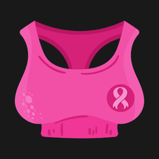 Breast Cancer Ribbon Bra T-Shirt