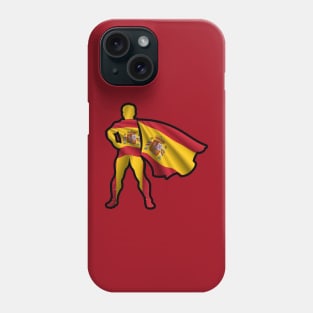 Spanish Hero Wearing Cape of Spain Flag Representing Hope and Peace Phone Case