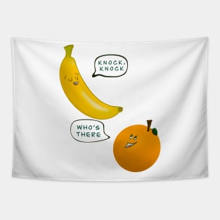 Knock Knock - Banana Orange Base Dad Joke Tapestry