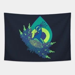 Floral Peacock Tapestry