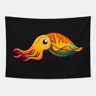 Cute Cuttlefish Fantasy cartoon character design Tapestry