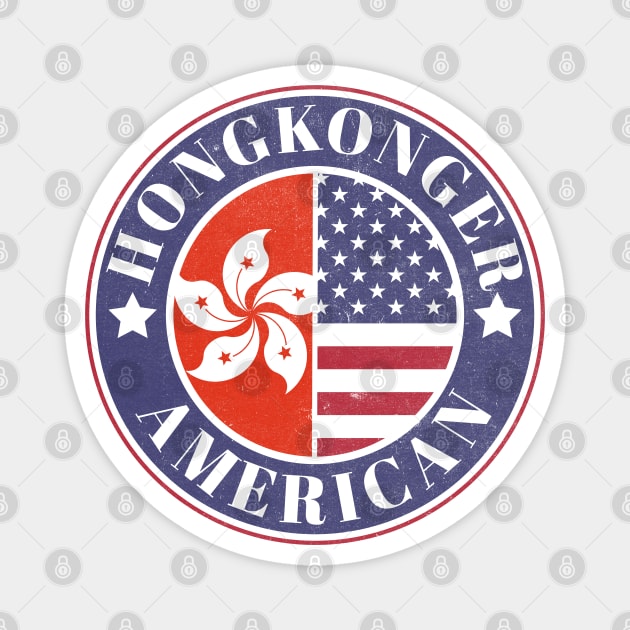 Proud Hong Konger-American Badge - Hong Kong Flag Magnet by Yesteeyear