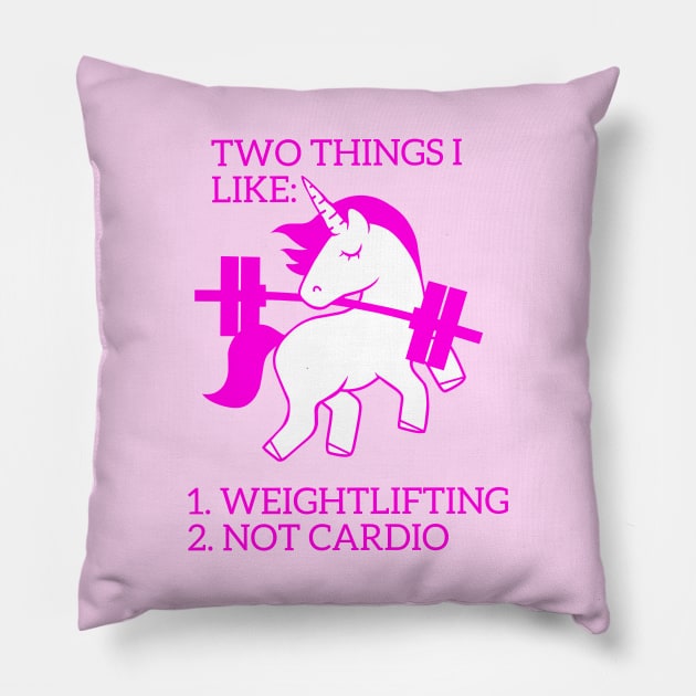 Weightlifting not cardio Pillow by TimAddisonArt