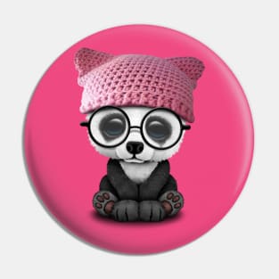 Cute Baby Panda Wearing Pussy Hat Pin