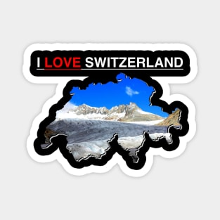 I Love Switzerland Rhone Glacier Magnet