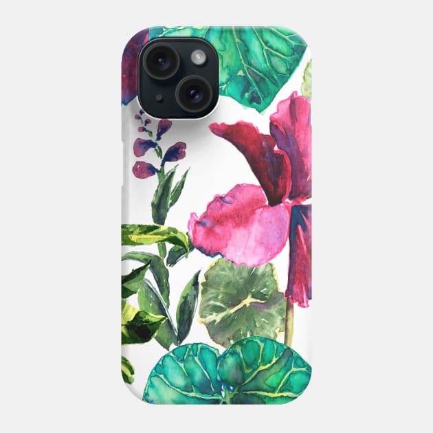 Seamless tropical flower Phone Case by Olga Berlet