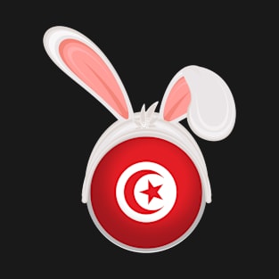 happy easter Tunisia bunny ears flag cute designs T-Shirt