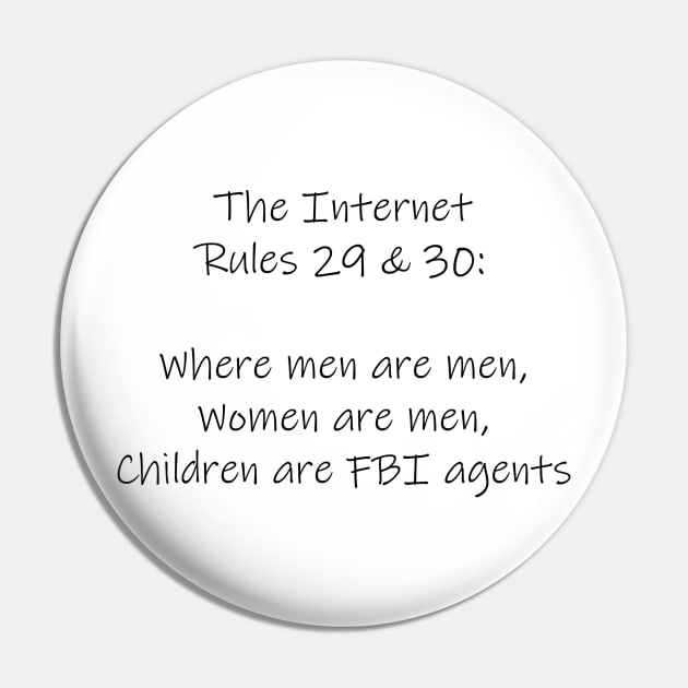 Rules 29 & 30 - Light Version Pin by Philly Tees