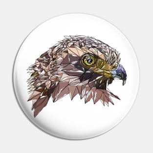 Crested Serpent-eagle watercolor Pin