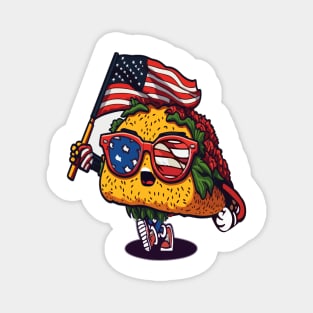 Taco Sunglasses Independence Day with our Funny 4th of July Kids Shirt  American Flag Design Magnet