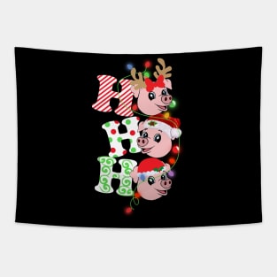 Ho Ho Ho Funny Christmas For Pig Lovers Tapestry
