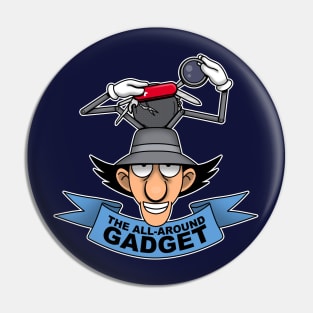 The All-Around Gadget Funny Retro 80's Detective Cartoon Pin