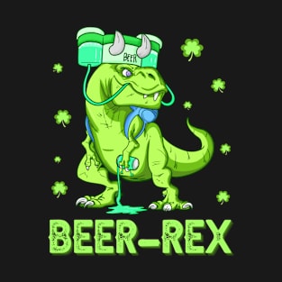 Beer-Rex - St Patrick's Day T-Rex T-Shirt