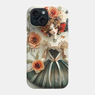 Cute Paper Doll With Fan Victorian Lace Dress Art Phone Case