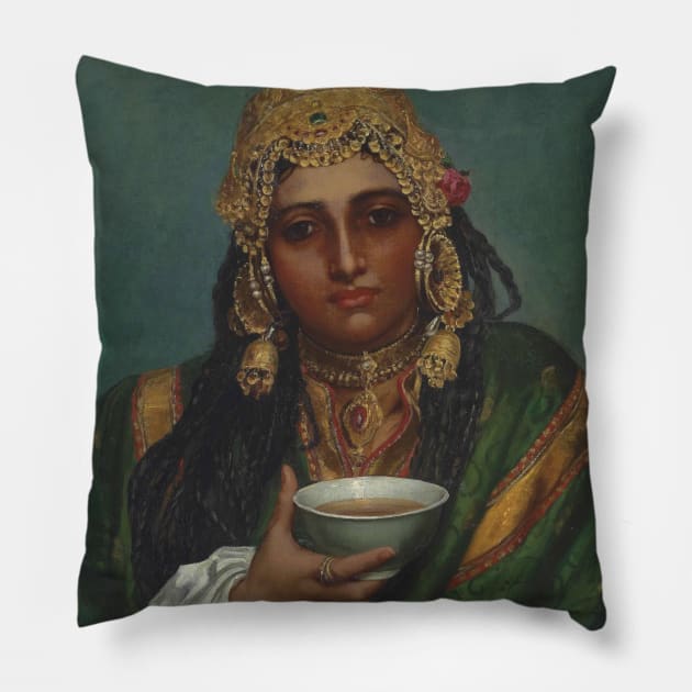 Martaba, a Kashmiree Nautch Girl by Valentine Cameron Prinsep Pillow by Classic Art Stall