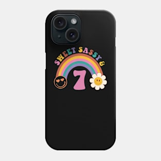 Sweet Sassy And Seven Girls Birthday Rainbow 7 Year Old Kids Phone Case