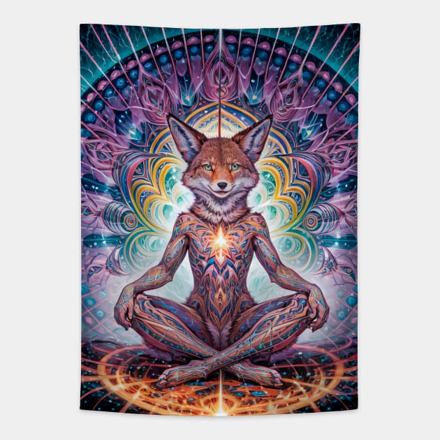 Coyote The Trickster (7) - Trippy Psychedelic Canine Tapestry by TheThirdEye