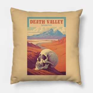 Death Valley National Park Vintage Travel  Poster Pillow