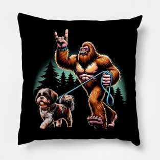 Imperial Paws Bigfoot Walking Shih Tzu Tee Triumph for Dog Lovers Pillow