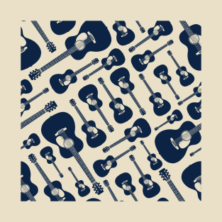 Acoustic Guitar Seamless Pattern Light Theme T-Shirt