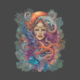 Cephalopod Mermaid Queen T-Shirt