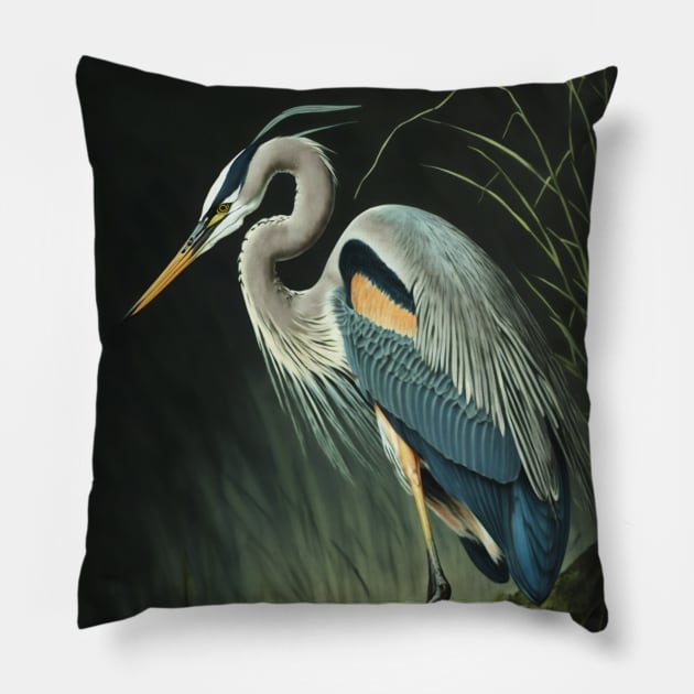 Heron Pillow by Walter WhatsHisFace