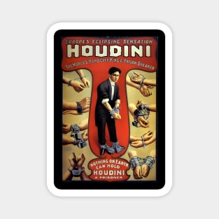 Vintage Magic Houdini Poster Stage Magician Magnet